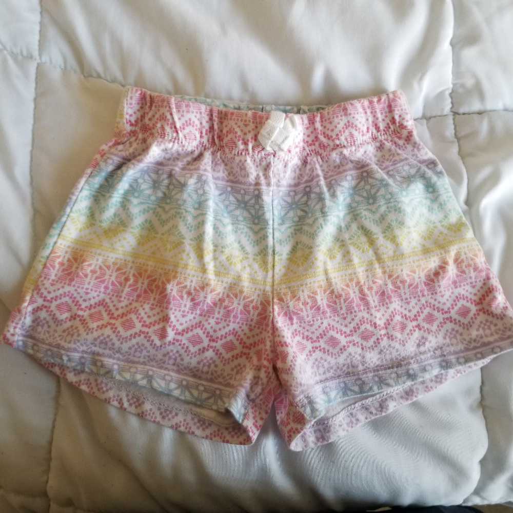 Rainbow-Patterned Girls' Cotton Shorts